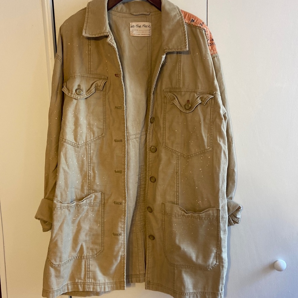 Free People paint splattered jacket